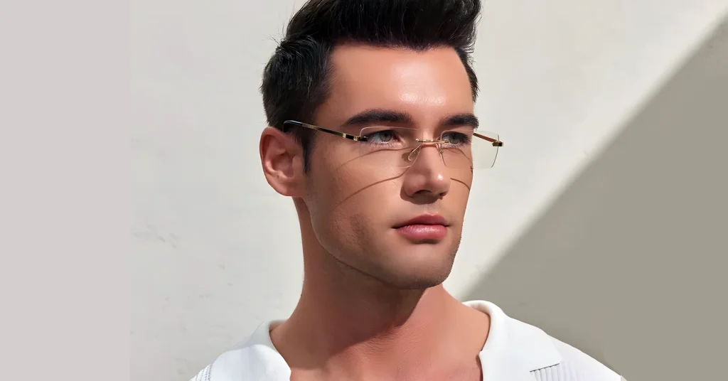 rimless glasses