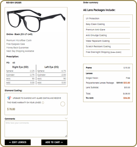 spectacle frames online